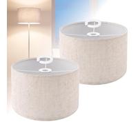 DTLLCZP Lot de 2 abat-jours en tissu H20 x Ø 30 cm - Tambour compatible avec douilles E14/E27, abat-jour pour lampadaire et lampe suspendue, idéal pour lampe de table, plafonnier, applique murale et