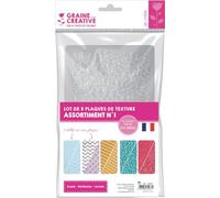Graine créative – Plaques de texture (1) 5 pièces Incolore G