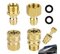 Dtoterul 4 Pièces Adaptateur Nettoyeur Haute Pression, Raccord Rapide Nettoyeur Haute Pression, M22 14mm To 9,5 mm Quick Connect Kit, connecteur rapide haute pression, Pour Tuyau Laveuse 5000 Pis