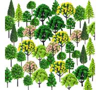 Dtoterul Arbres Miniatures 55 Pièces Modèle Arbre en Plastique Modèle Train Arbres Modèle Arbres Mixte Couleur Mini Arbres Paysage Arbres d'Architecture Miniatures pour Paysage de Bricolage, 3-7 cm