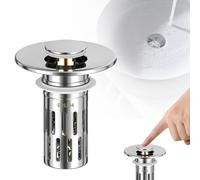 Dtoterul Bonde de Lavabo, Pop Up Bouchon de Vidage Universel, Bouchon Lavabo avec Filtre, Bonde Lavabo Clic Clac, pour Vasque Salle de Bain Cuisine Baignoire