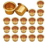 Dtoterul Bougeoir en Métal Lot de 20 Inserts de Bougies en Métal Bougies en Bâton Buse Bougeoir Créatif Bougies Rond Aluminium Insert pour Bougies Coniques