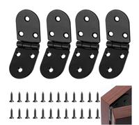 Dtoterul Charnières de Table 4 Pièces Charnières à Rabat Charnière Noir Paumelle Charnière Connecteurs Montage de Meubles en Inox Pliant Pliables en Alliage de Zinc à Bord Rond pour Porte Tiroir