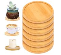 Dtoterul Dessous de Verre en Bois 6 Pièces Support Rond pour Bougies Dessous Plateau de Service Rond Bougies comme Assiette Décorative Dessous de Verre Bois pour Décoration de Table Communion