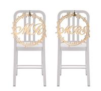 Dtoterul Mr Mrs Chair Decor Sign Panneau en Bois 2 Pièces Scripté en Bois Lettre Signe Décoration Bride and Groom Wedding Chair Signs Mr and Mrs Chair pour Mariage Fiançailles Chaise de Mariage Decor