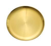 Dtoterul Plateau de service rond doré de 26 cm - Plateau décoratif avec organisateur pour le rangement et la décoration