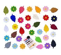 Dtoterul Thermocollant Fleur la Feuille 35 Pièces Patch Thermocollant Fleur la Feuille Ecusson à Coudre Bricolage Ecusson à Coudre Broderie Patch Thermocollant Appliques Patchs Patchs Fleurs Patch
