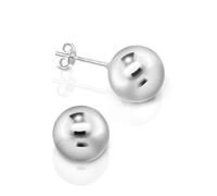 DTPsilver® Clous/Puces d'Oreilles en Argent Fin 925 - Forme de Boules - Mini/Petites/Moyennes/Grandes - 10 mm