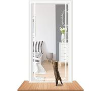 DTREEL Filet À Chat for Balcon 150 Cm X 220 Cm, Moustiquaire Épaisse for Empêcher Les Chats De S'échapper, for Salon, Chambre, Cuisine, avec Moustiquaire Magnétique (Color : White, Size : 150x220cm)