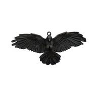 DTREEL Porte-clés de voiture vintage en laiton noir avec sculpture de corbeau en cuivre tressé fait à la main - Accessoire de bijoux à suspendre pour homme - Noir - 25 mm