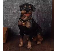 DTREEL Sculpture complète de simulation de chien, modèle réaliste de statue de chien pour animal de compagnie, figurine d'animal moderne en résine pour la maison, le salon, l'extérieur, le jardin