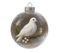 DTREELS Boules de Noël en acrylique avec cristaux d'oiseaux naturels pour décoration de chambre, boule transparente, décoration de vacances de Noël en plastique
