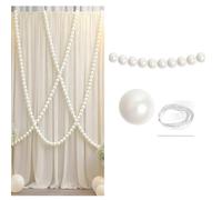 DTREELS Grand pendentif de perles de mariage, guirlande de perles artificielles à suspendre au mur, pour cérémonie, cabine photo, intérieur ou extérieur, scène de demande en mariage, jardin, plage