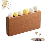 DTREELS Lot de 6 fourchettes à fruits avec poignée en forme de chat, avec base en bois, en acier inoxydable, pour fruits, apéritif, charcuterie, fromage, gâteau, salade, fête, maison, restaurant