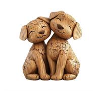 DTREELS Sculpture en bois d'un couple de chats, figurine créative de chat, décoration de bureau plate 2D avec ornement romantique pour la Saint-Valentin, la maison et le bureau, cadeau unique pour les