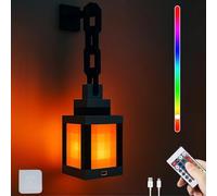 DTSDWA Lanterne Pixelée Veilleuse Lampe Murale Portable 16 Couleurs avec Télécommande & Fonction de Dimmer 3D Lampe de Table pour Enfants Batterie Murale pour Chambre Camping Cadeau pour Joueurs