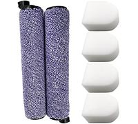 Dttery 2 rouleaux de brosse et 4 filtres en mousse de rechange pour aspirateur Shark WD100 WD101 WD200 WD201 HydroVac Cordless Pro XL 3 en 1