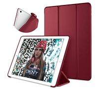 DTTO Étui pour iPad 5e/6e génération 9,7" 2017/2018, rouge vin | Support intelligent fin et léger, coque arrière en TPU souple, mise en veille/réveil automatique