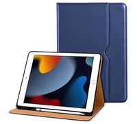 DTTO pour iPad 9ème/8ème/7ème Génération 10,2 Pouces 2021/2020/2019, Folio Couverture avec Support pour Apple Pencil- Veille/Réveil Automatique et Angles de Vue Multiples, Bleu Marine
