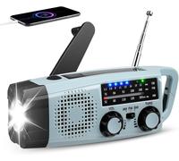 DTUB-8 En 1 Radio Portable Urgence,Am/Fm Radio À Pile Avec 2000Mah Power Bank Du Solaire Radios Dynamo/Sos Alarm/Lampe Poch/Panneau Solaire,Haut-Parleurs,Ourdoor,Emergency Outdoor Camping