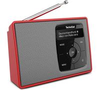 DTUB-Digitradio 2 - Radio Portable Dab+/Fm Avec Batterie (Avec Streaming Audio Bluetooth,Fonction Réveil,Écran Oled,Prise Casque,Haut-Parleur 1 W Rms),Rouge/Argenté