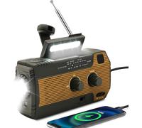 DTUB-La Radio D'Urgence Solaire Avec Manivelle Dispose D'Une Lampe De Poche Led,D'Une Alarme Sos,D'Une Radio Météo Am/Fm Et D'Une Batterie De 4000 Mah Pour L'Alimentation De Secours Des(Orange)