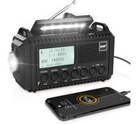 DTUB-Radio Numérique Dab+/Dab/Fm,Radio Solaire Portable Avec Manivelle,5000Mah Batterie Rechargeable,Écran Lcd,Port Usb,Prise Casque,Lampe De Poche,Sos,Idéal Pour L'Extérieur Et La Maison -No