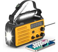 DTUB-Radio Solaire Dynamo Portable 3 Modes De Recharge Radio Dynamo Survie Avec 8000Mah Am/Fm Radio Power Bank/Sos Alarm/Lampe Poch/1W Radio Portable Ourdoor,Emergency.Radio Portable Rechargeable