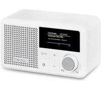 DTUB-S66822 Radio Portable Mini Dab+ Avec Bluetooth (Batterie Rechargeable,Écran Couleur À Intensité Variable,Antenne Télescopique,Minuterie De Mise En Veille,Réveil,Aux,Usb-C) Blanc