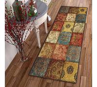 DTUQYX ANRO Tapis long pour couloir, antidérapant, cuisine, 60 x 500 cm, polyester, lavable et durable, motif pour chambre à coucher, salon, bureau, salle à manger, personnalisable, au mètre