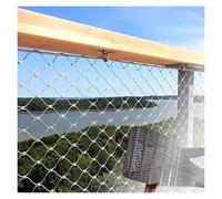 DTVEW Grille Métallique Maille Toile INOX, Filet de Corde en Acier Inoxydable 304, pour Garde-Corps D'extérieur 8cm/2mm Maille de Sécurité D'escalier(0.8x8m)