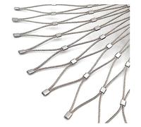 DTVEW Grille Métallique Maille Toile INOX, Treillis Métallique Multifonctionnel, Filet de Sécurité pour Balcon, Filet Anti-Chute Personnalisable(2.6x23ft/0.8x7m)
