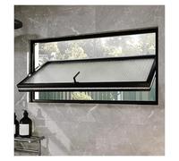 DTVEW Lucarne Ouverture Vasistas en Aluminium Fenêtre Coulissante À Rotation 360°, Alliage D'aluminium et Verre Avec Poignées, pour Salle de Bain, Cuisine(Black,60x101cm)