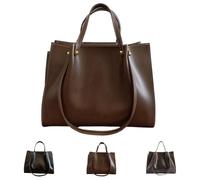 DTVKTZ Large Capacity PU Leather Satchel Handbag,Fall Winter Shoulder Bag with Zipper,Women's Soft Leather Shoulder Travel Purse (Brown)