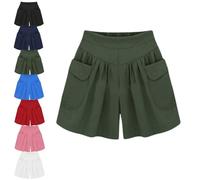 DTVKTZ Primarilyx Women’s Summer Shorts, Women Beach Casual Hot Shorts with Elastic Waistband and Pockets (Green,4TG)