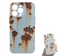 DTVKTZ Vintage Rust Look Phone Case Compatible with for iPhone 16 Pro Max/15 Plus/14/13/12/Xs,Rusty Imitation Phone Cover,Creative Industrial Iron Inspired Shockproof TPU Case (13 Pro Max,A)