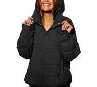 DTVKTZ Womens Puffer Jackets Pullover Quilted Lightweight Jacket Fall Winter Warm Coat Oversized Hoodies Padded Coats (Black,TTG)