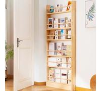 DTWEFF Étagère de Rangement derrière la Porte, étagère en Bois à 3/4/5/6 Niveaux, Organiseur Mural Peu encombrant for Livres, Chambre, Salon, Bureau(80x174cm/31.5x68.5in/6Tier)