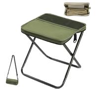 DTWEFF Foldable Backpack Stool, Zipper Folding Stool, Portable Folding Stool with Carry Bag, Portable Small Fishing Chair with Adjustable Strap for Outdoor Picnic Hiking Fishing(Green,L)