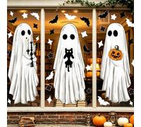 DTYDECLE Lot de 6 feuilles d'autocollants pour fenêtre d'Halloween - Grand esprit - Pour enfants - Statiques double face - Réutilisables - En PVC - Pour maison, fête, école, bureau, maison hantée