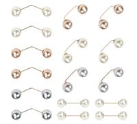 DTYGUIXE 16PCS Pinces pour Châle Mode Broche Perle Simulée Épingle Sécurité Clips Broche Épingle à Nourrice Broche de Perle Artificielles Accessoire de Broche avec Perle Simulée pour Femmes Décoration