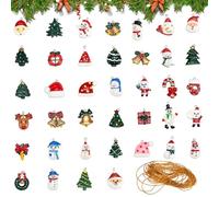 DTYGUIXE 39 PCS Decoration Sapin Noel en Résine Ornements Sapin de Noël Ornements d'arbre de Noël Pendentif Arbre de Noël Mini Pendentifs de Noël Ornements de Noël en Résine