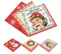 DTYGUIXE 60 Pièces Serviettes en Papier, 3 Motifs Serviette de Table en Papier de Noël, Serviette de Table en Papiers Rouge Serviettes de Tables en Papiers de Soie Serviettees de Cocktail 33 * 33CM