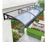Dtyubfg 100 x120cm Auvent pour Porte d'entrée,Marquise de Porte Exterieur - avec Cadre PP et Embouts Aluminium, Protection Contre Pluie, Neige et UV pour Porte, Fenêtre ou Terrasse