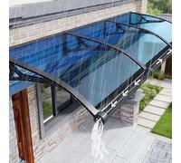 Dtyubfg 100x110cm Door Awning - Auvent imperméable UV Protection- en Aluminium, Transparent, avec Support ABS, résistant à la Pluie, à la Neige et aux UV, Polycarbonate Transparent