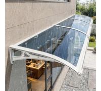 Dtyubfg 60 x100cm Auvent pour Porte d'entrée,Marquise de Porte Exterieur - avec Cadre PP et Embouts Aluminium, Protection Contre Pluie, Neige et UV pour Porte, Fenêtre ou Terrasse
