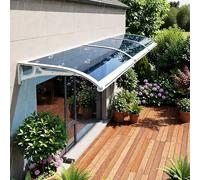 Dtyubfg Auvent de Porte d'entrée,Polycarbonate Gris,Marquise de Porte Résistante aux Intempéries,Cadre Aluminium et ABS,Store Extérieur Terrasse et Entrée,Protection Pluie/Neige