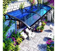 Dtyubfg Auvent de Porte d'entrée,Polycarbonate Gris,Marquise de Porte Résistante aux Intempéries,Cadre Aluminium et ABS,Store Extérieur Terrasse et Entrée,Protection Pluie/Neige