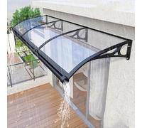 Dtyubfg Auvent de Porte d'entrée,Polycarbonate Gris,Marquise de Porte Résistante aux Intempéries,Cadre Aluminium et ABS,Store Extérieur Terrasse et Entrée,Protection Pluie/Neige