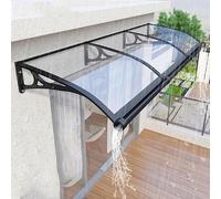 Dtyubfg Auvent de Porte et fenêtre UPF 50+, Support en Aluminium, Panneau en Polycarbonate. Store banne pour Portes d'entrée/fenêtres, Protection UV et Pluie - 100x210cm